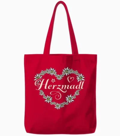 Trachten T-Shirt Damen Trachtenshirt Tracht Outfit Dirndl Tote Bags - Red