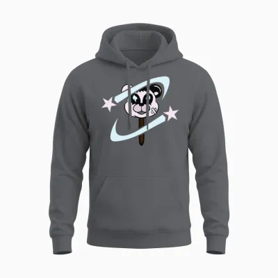 Cute Star Bear Unisex Hoodie - Charcoal
