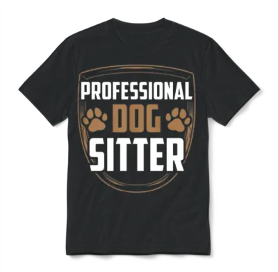Professional Dog Sitter Puppy Dog Sitting Dogs Unisex T-Shirt - Black