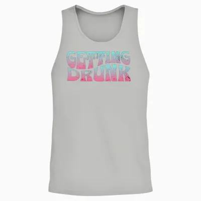 Getting Drunk Groovy Retro Unisex Tank Top - Ash