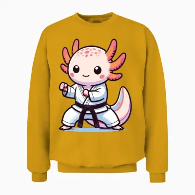 Sports Axolotls Martial Arts Karate Axolotl Unisex Sweatshirt - Gold