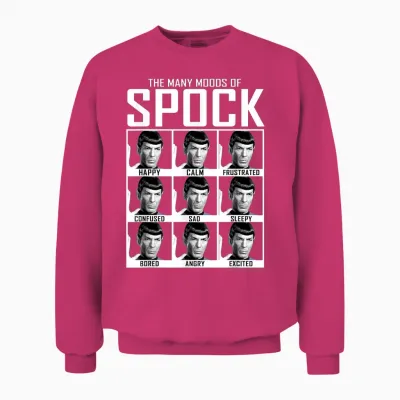 Star Trek: the Original Series Moods of Spock Textbook Unisex Sweatshirt - Heliconia