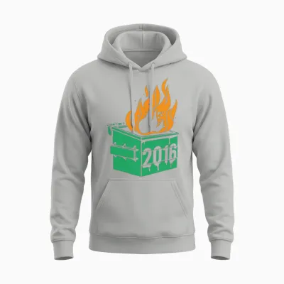 2016 Dumpster Fire Unisex Hoodie - Ash