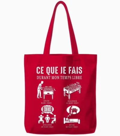 Babyfoot Ce Que Je Fais Joueur De Baby-Foot Drôle Tote Bags - Red