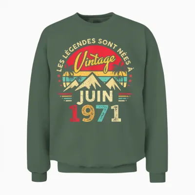 1971 Déco Drôle Cadeau Unisex Sweatshirt - Military Green