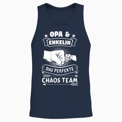 Grandpa & Enkelin Das Perfekte Chaos Team Partner Look Grandad T-Shirt, Black, S Unisex Tank Top - Navy
