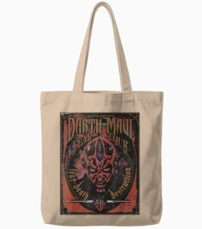 Star Wars Darth Maul Fear Tour Band Tote Bags - Natural