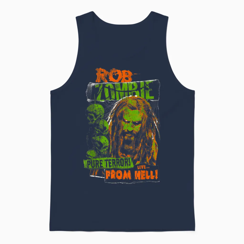 Rob Zombie - Pure Terror T-Shirt, Black Unisex Tank Top in Navy