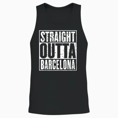 Straight Outta Barcelona Vintage Unisex Tank Top - Black