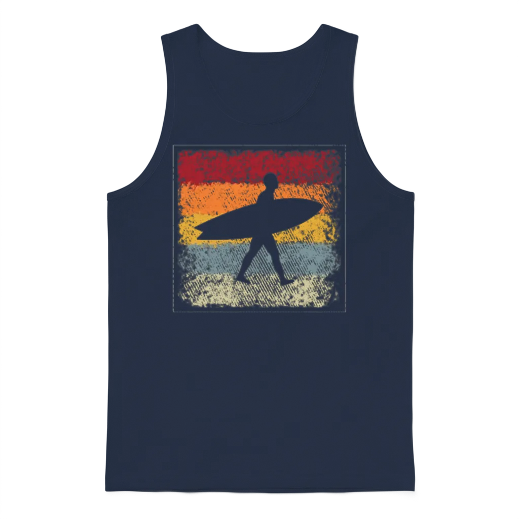 Surfer Retro Unisex Tank Top - Navy