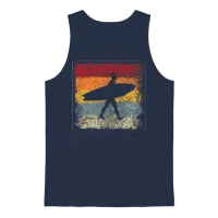 Surfer Retro Unisex Tank Top - Navy – 1