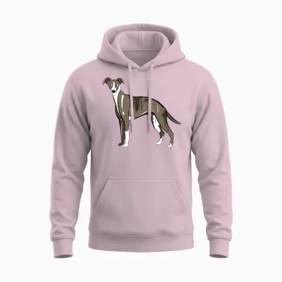 Whippet Dog Unisex Hoodie - Light Pink