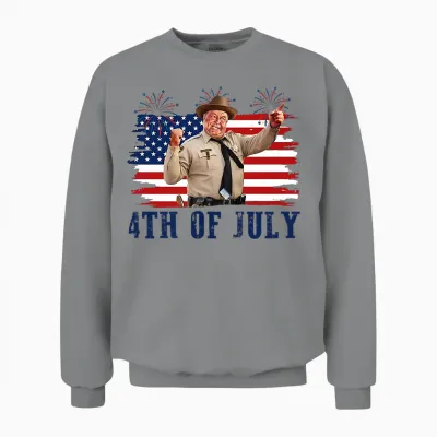 2 Sides Happy 4th of July to All You Sumbitches Patriotic Unisex Sweatshirt - Sport Grey