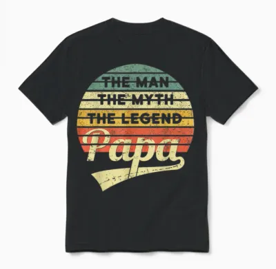 Vatertag Retro - the Man the Myth the Legend Papa Unisex T-Shirt - Black