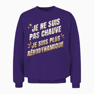 Je Ne Suis Pas Chauve Plus Aérodynamique - Humour Crâne Rasé Unisex Sweatshirt - Purple