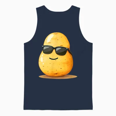 Cool Aussehende Kartoffel Mit Sonnenbrille Für Mann Und Frau Unisex Tank Top - Navy