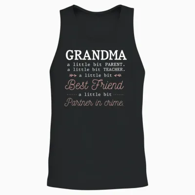 Cute Grandma Best Grandmother Partner in Crime Unisex Tank Top - Black