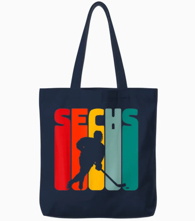 Geburtstagsshirt 6 Jahre Eishockey 6. Geburtstag Jungen Tote Bags in Navy
