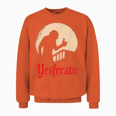 Yesferatu Funny Vampire Horror Movie Parody Unisex Sweatshirt - Orange
