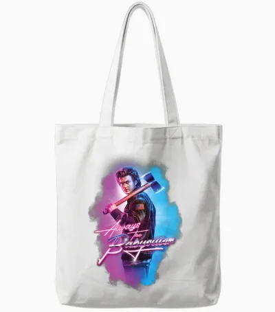 Stranger Things : Steve Harrington Is Still the Babysitter T-Shirt, Black, S Tote Bags - White