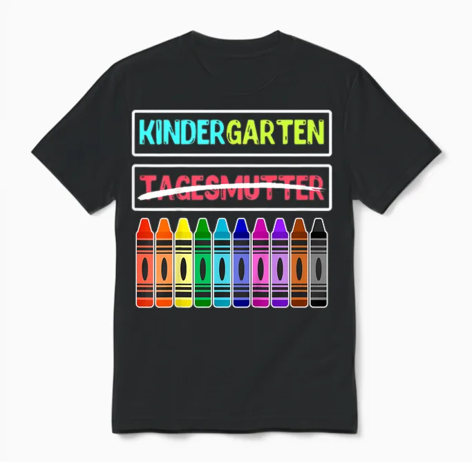 Hallo Kindergarten Tschüss Tagesmutter Kindergartenkind Unisex T-Shirt in Black