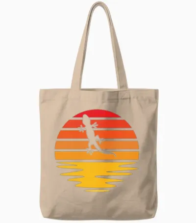 Lizard Retro Tote Bags - Natural