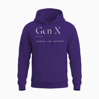 Genx Analog Soul with Digital Skills Unisex Hoodie - Purple