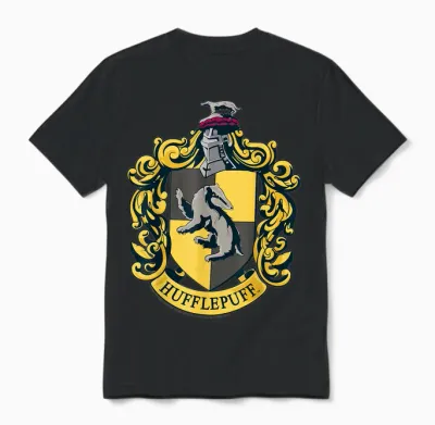 Harry Potter Hufflepuff House Crest Unisex T-Shirt - Black
