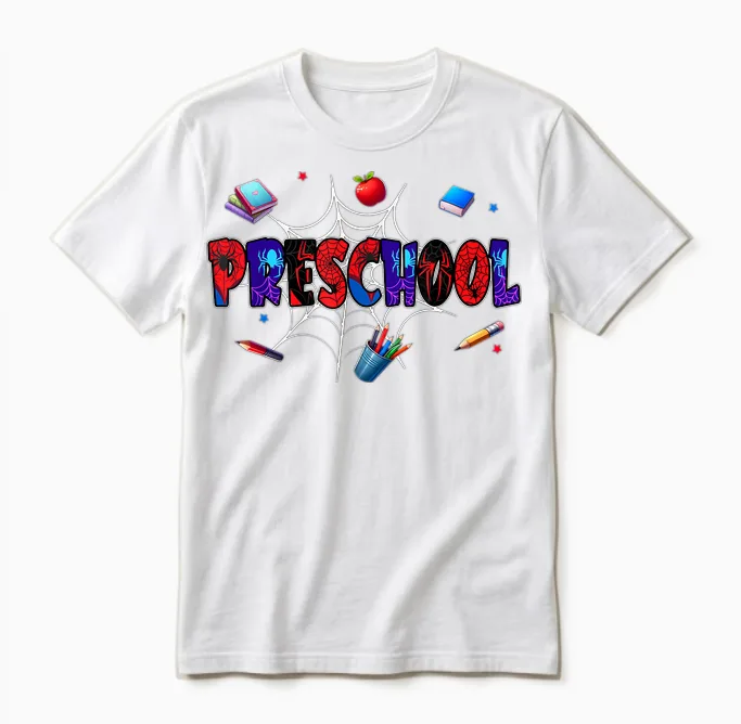 Hello Preschool Squad Spider Back to School Preschool Unisex T-Shirt in White