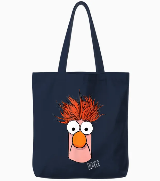Disney the Muppets Beaker Muppet Labs Big Face Tote Bags in Navy