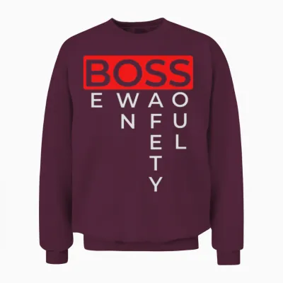 Boss Logo Funny Unisex Sweatshirt - Maroon