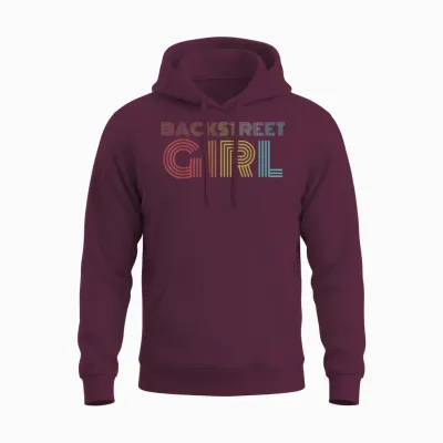 Backstreet Girl Retro Look T-Shirt, Black Unisex Hoodie - Maroon