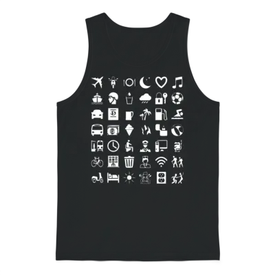 Symbol Travel Unisex Tank Top - Black