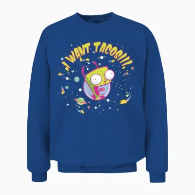 Nickelodeon Invader Zim Gir Wants Tacos Unisex Sweatshirt - Royal