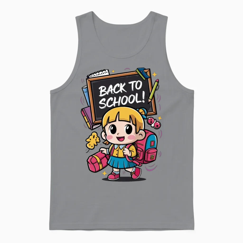 Back to School Girl - & Graduation Unisex Tank Top in Sport Grey