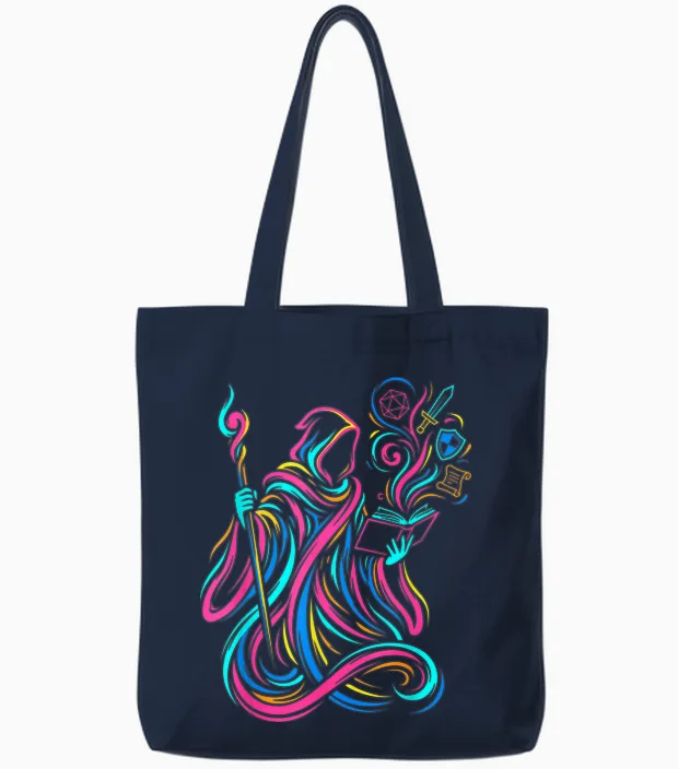 Fantasy-Tabletop-Rollenspiel Rollenspiel Tote Bags in Navy