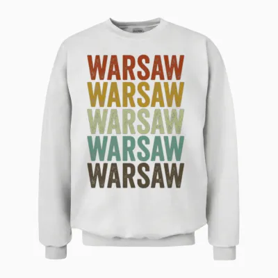 Warsaw Poland Retro Vintage Unisex Sweatshirt - White