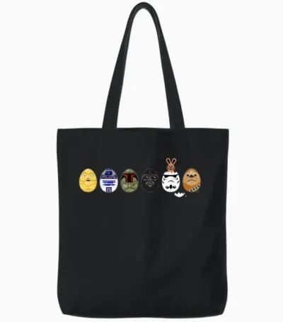 Star Wars Classic Characters Easter Eggs Spring T-Shirt, Black Tote Bags - Black