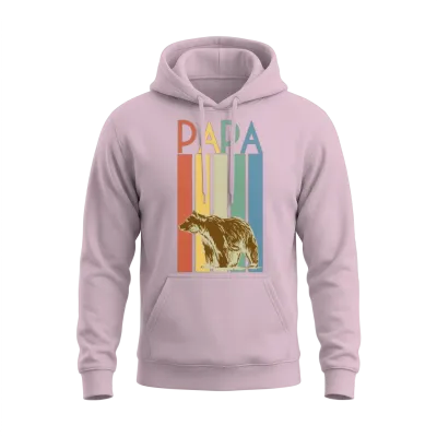 Papa Bear Retro Unisex Hoodie - Light Pink