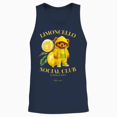 Limoncello Social Club La Dolce Vita Unisex Tank Top - Navy
