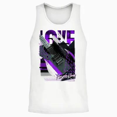 Wb100 Purple Rain Love Guitar Retro Prince Collage Logo Unisex Tank Top - White