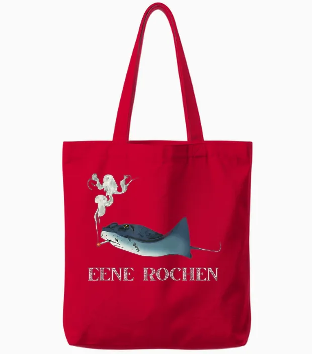 Ene Rochen Fun Tote Bags in Red