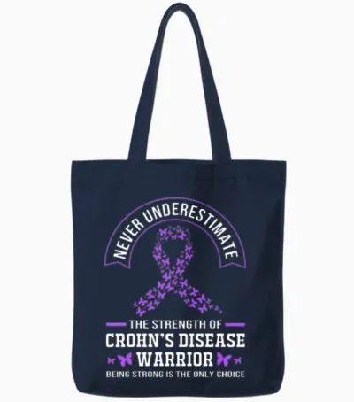 Ibd Awareness Crohns Disease Warrior Tote Bags - Navy