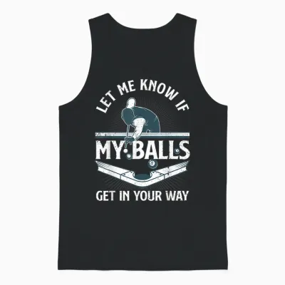 Funny Billiards Design for Men Women Billiard Pool Player Unisex Tank Top - Black