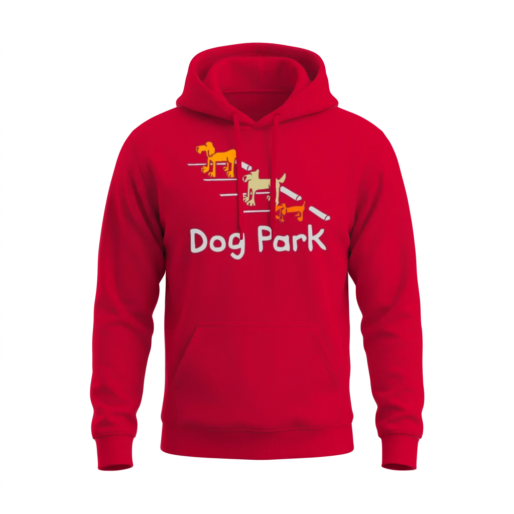 Computergear Dog Park Parking Unisex Hoodie - Red