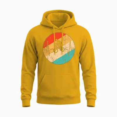 Bmx Retro Heartbeat Unisex Hoodie - Gold