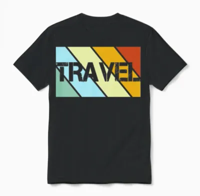 Travel Retro Unisex T-Shirt - Black