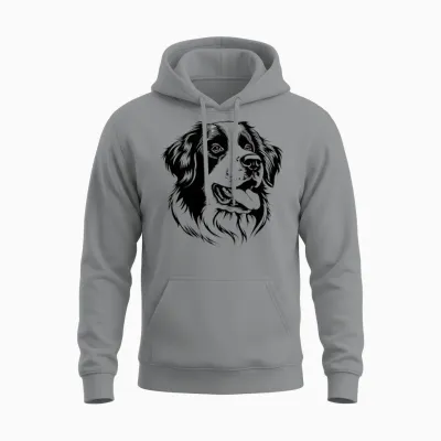 Mens Womens Kids Minimalist Logo Saint Bernard Dog Lover T-Shirt Haut De Gamme Unisex Hoodie - Sport Grey