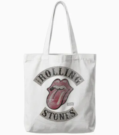 Official the Rolling Stones Vintage Tour 1978 Black Tote Bags - White