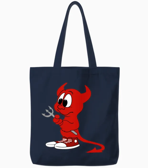 Beastie Freebsd Daemon Tote Bags in Navy